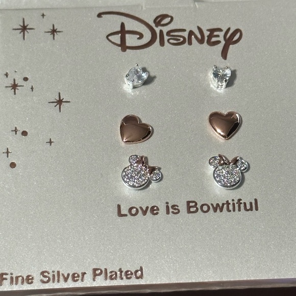 Disney Jewelry - Disney love is Bowtiful earrings set of 3  NWT